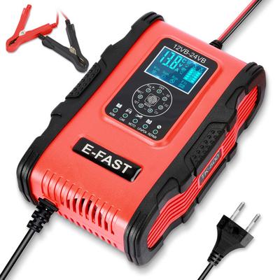 Smart Battery Charger 12V/12A 24V/6A Automatic Quick Charging Pulse Repair Car Battery