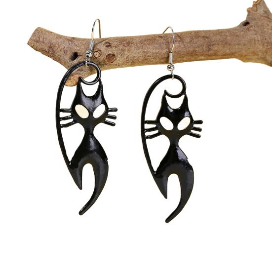 1 Pair Halloween Earrings Bat Ghost Hand Spider Pumpkin Ghost Black Cat Shape Drop Earrings Jewelry Accessories