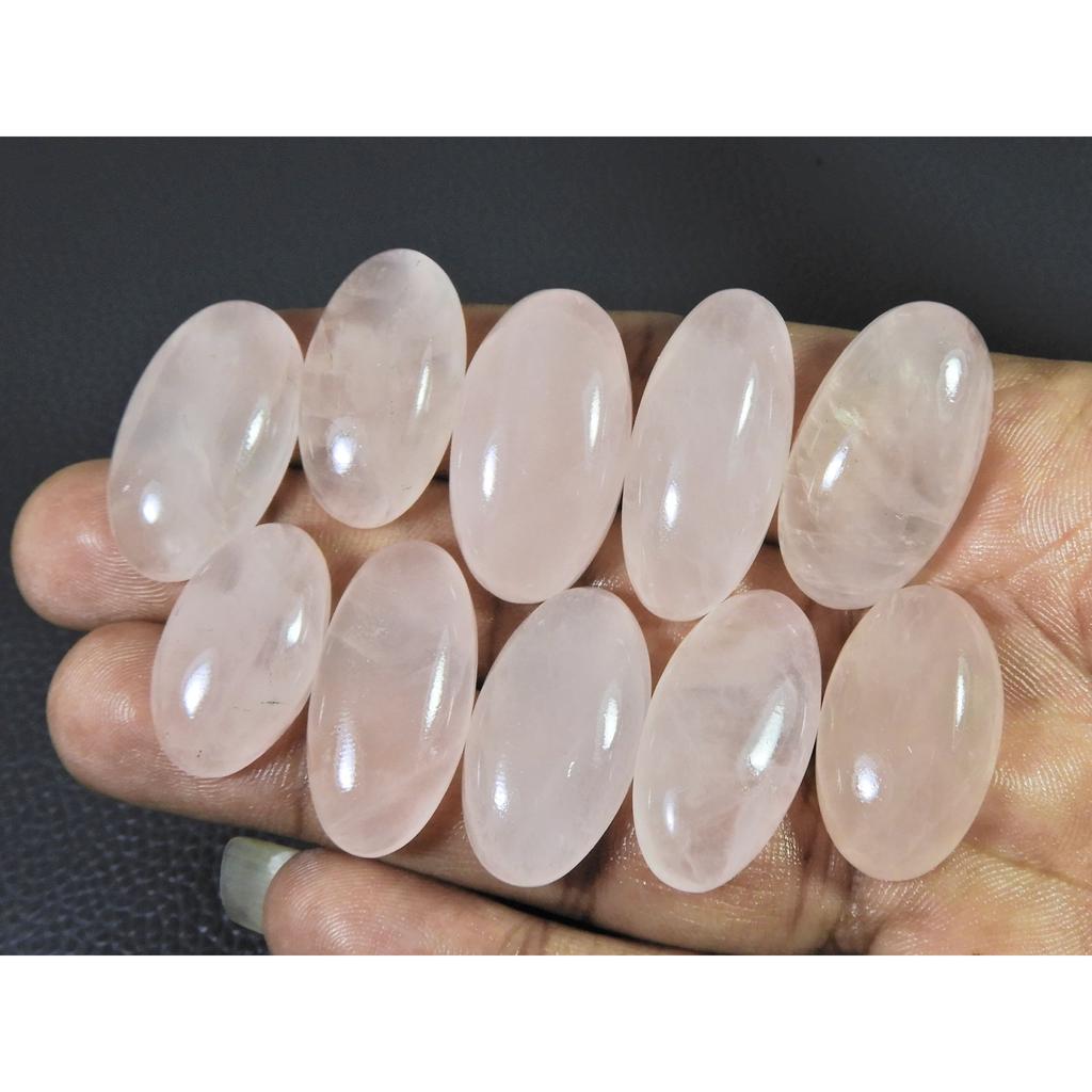 260Cts.Natural Pink Rose Quartz Oval Shape Cabachon Loose Gemstone 10Pcs Lot C-2525