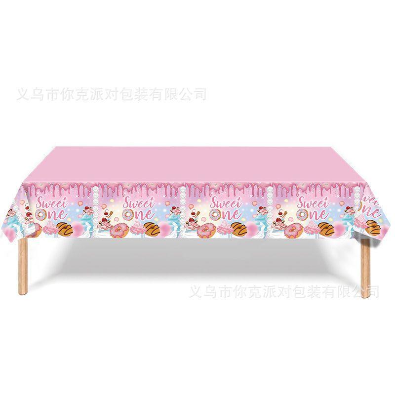 Donut-themed Disposable Tableware Set for Girls' Birthday Party Scene Arrangement