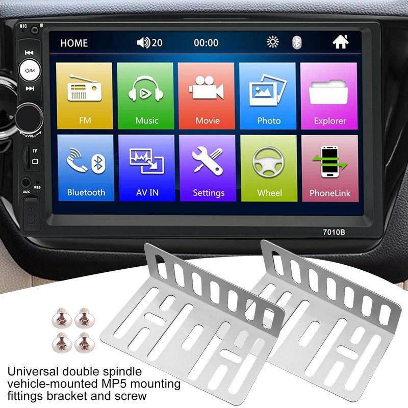 Frame 2 Din Car Radio Installation Kit Mounting Universal Accessories Holder Support 2 Bracket 4 Screw Installation Kit
