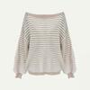 Off The Shoulder Striped Sweater Women Autumn Winter Fashion Loose Soft Neckline Casual Knitted Sweaters