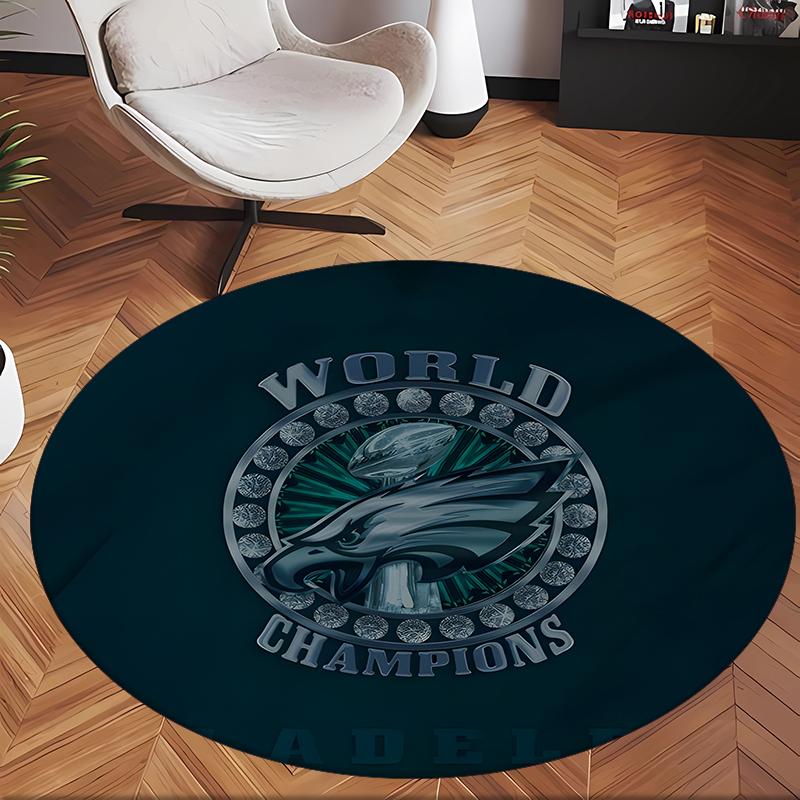 Philadelphia Eagles (1) Round Office Rug Decorative Floor Rug for Office Bedroom Living Room and Home Space