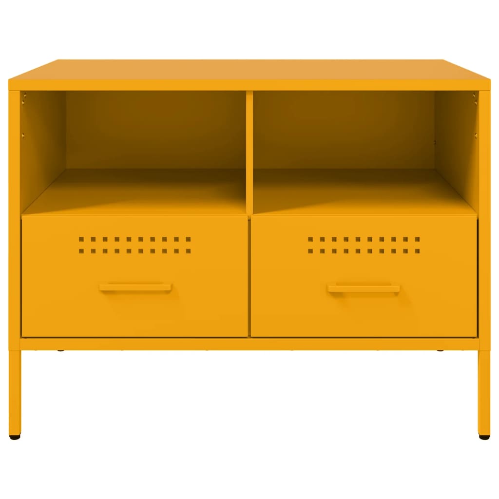 TV Stand Mustard Yellow 68 X 39 X 50.5 Cm Steel