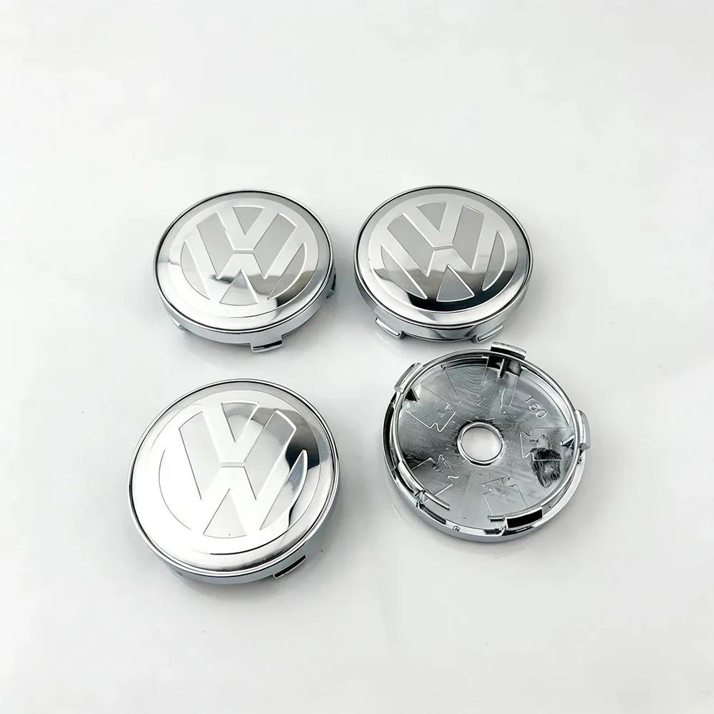 For VW 4PCS 60MM Car Wheel Center Caps Hub Covers Badge for Volkswagen VW Polo Golf-4 5 6 7 MK5 CC Tiguan Passat MK6 MK7 Vehicle Access