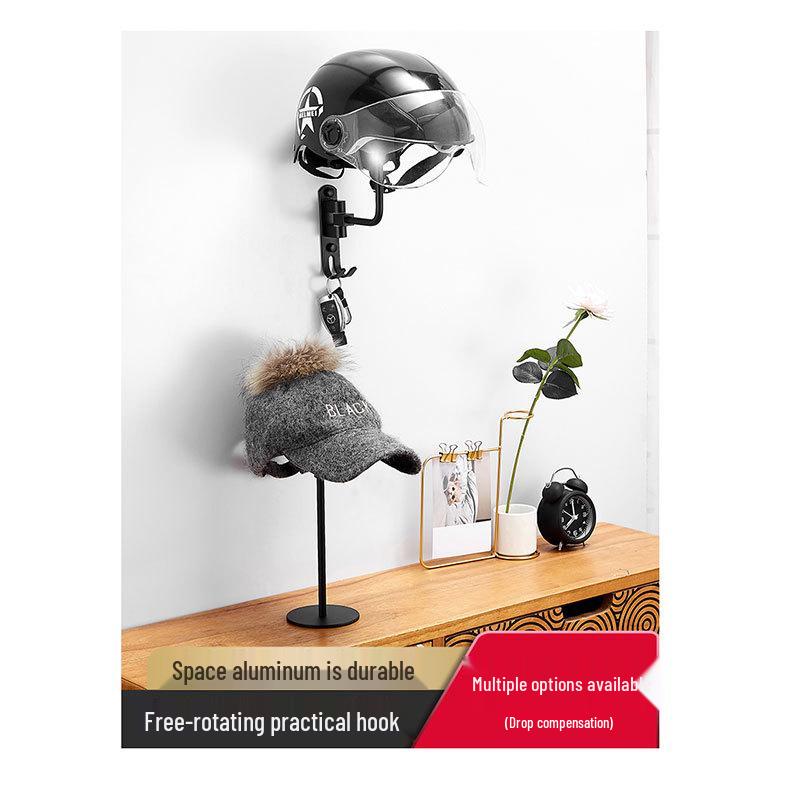 Punch-Free Wall-Mounted/Tabletop Helmet & Hat Display Rack