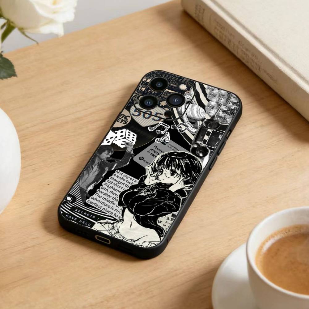 Anime Wallpaper  Phone Case For iPhone 16,15,14,13,12,17,Pro Max,Plus Silicone Black Case