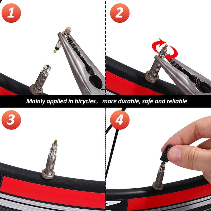 2/5/10ps Bicycle Presta Valve Core Brass FV MTB Road Bike Tyre Valve Core Presta Replacement Tubeless Core Remover Tool Tire Chucks 1
