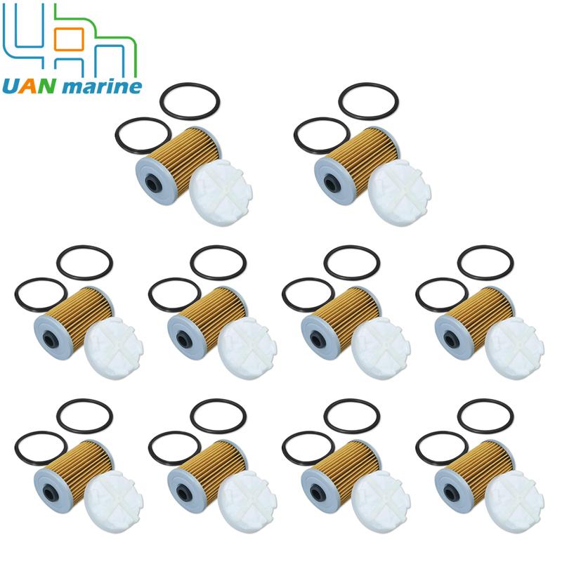 10 Pcs 35-8M0093688 35-866171A01 Cool Fuel Filter&Disc Filter with O-rings for Mercury Mercruiser Gen 3 35-8M0204703 35-892665