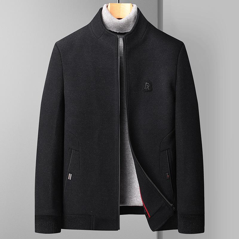 Sonbahar Dik Yaka Pamuk Erkek Günlük Ceket Orta Yaşlı ve Yaşlı Yün Ceket Babanın Ceketi Erkek Ceketi
