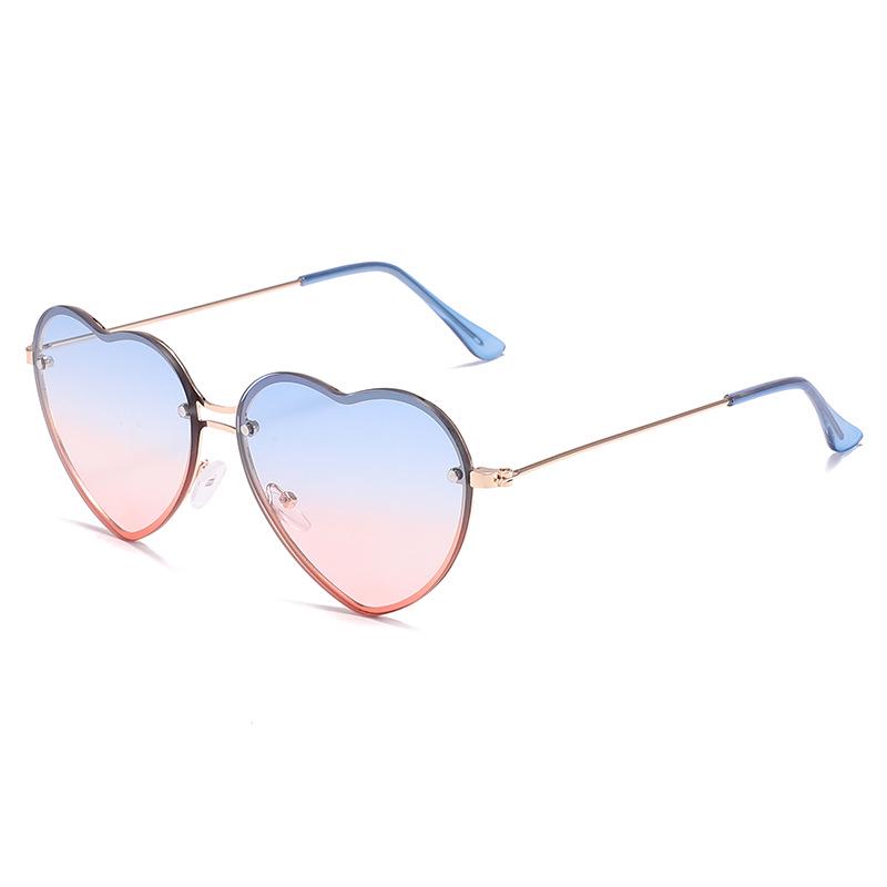 Versatile Frameless Heart-Shaped Sunglasses for Women