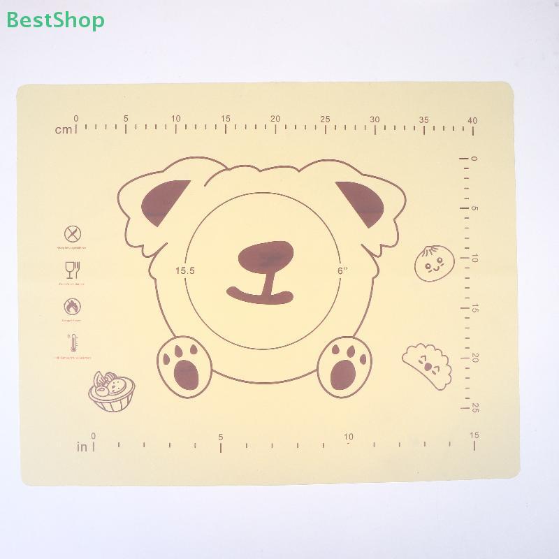 Cute Bear Silicone Baking Mat with Measurements Non-Stick Pastry Mat for Dough Rolling,Bread Making & Kitchen Baking