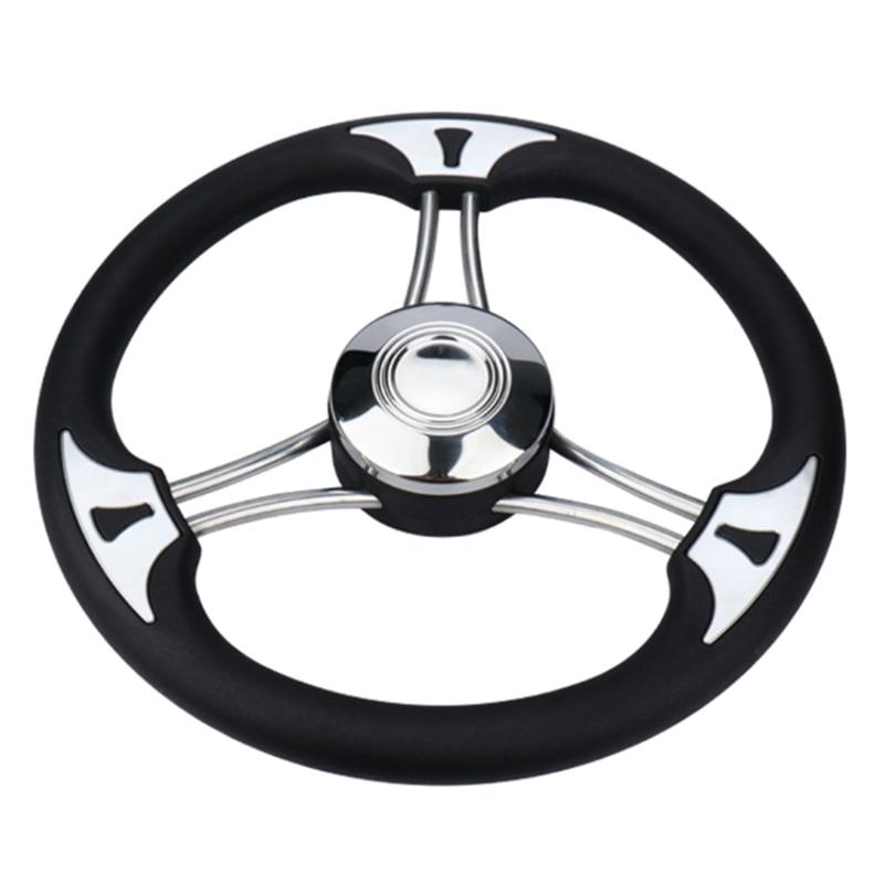 Marine Accessories Replacement Boat Steering Wheel Stainless Construction 13.5in Steering Wheel Without Knob Easy Setup