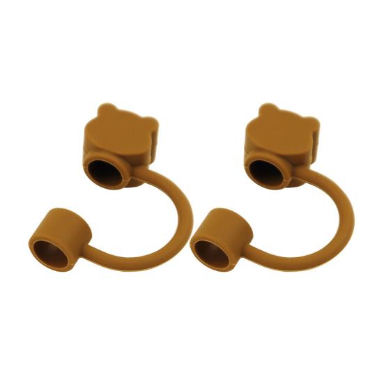 2/8Pcs Silicone Straw Cap Toppers for 40 Oz Tumbler Cups Reusable Bear Shape Design Straw Tips Lids Protectors Dust Cover for Home Dorm Restaurant