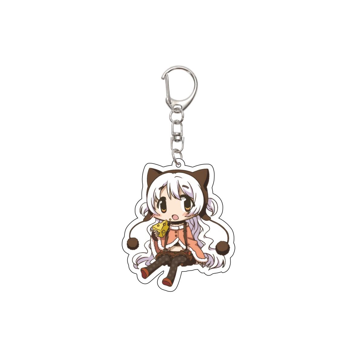 

55MM Anime Puella Magi Madok Keychain Kaname Madoka/Akemi Homura/Miki Sayaka Key Chain Acrylic Model Plate Christmas Gifts 55mm