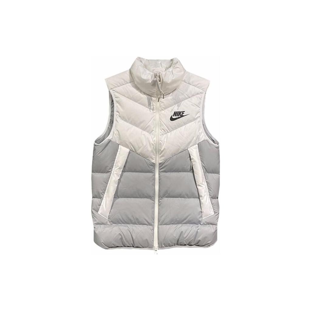 Vesta nouă Nike pentru bărbați, rezistentă la vânt, călduroasă, cu guler înalt, puf, albă DV0757-100
