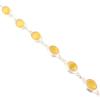 Natural Yellow Cat's  Eye Gemstone 925 Sterling Silver Handcrafted Bracelet 8.5" RB-3-26