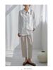Women's Long-Sleeve White French Shirt - Spring/Autumn, Wrinkle-Resistant, Elegant Draped Style