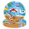 20pcs Hawaii Wood Grain Pool Party Tableware Set Disposable Paper Cups Dining Plates Flag Pulling Birthday Party Decoration