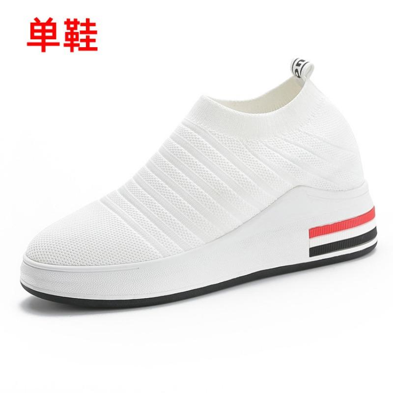 Scarpe da donna autunnali nuove fondo piatto rialzo rete tessuta volante casual sportive a rete scarpe singole donna