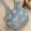 Bohemian Style Knitted Shoulder Bag Love Heart Reusable Grocery Bag Woven Shopping Bag  Summer