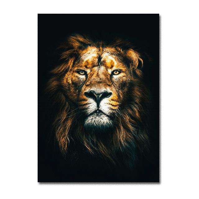 Modern Lion Family Canvas Painting Wild Animals Lion Wall Art Posters Canvas Prints Art Pictures for Living Room Home Decoration