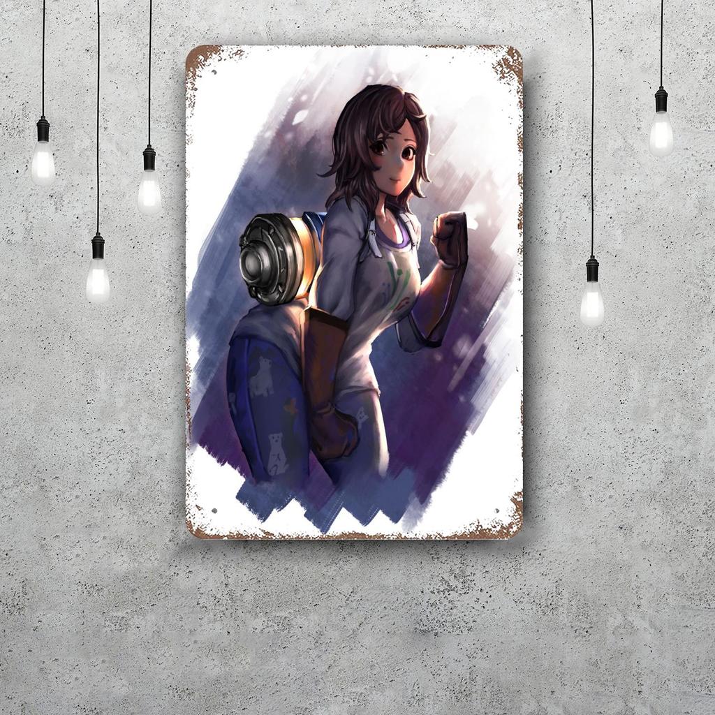 Mei Overwatch Vintage Metal Tin Signs Posters Decor Retro Metal Plaque Wall Art Decor for Garage Bar
