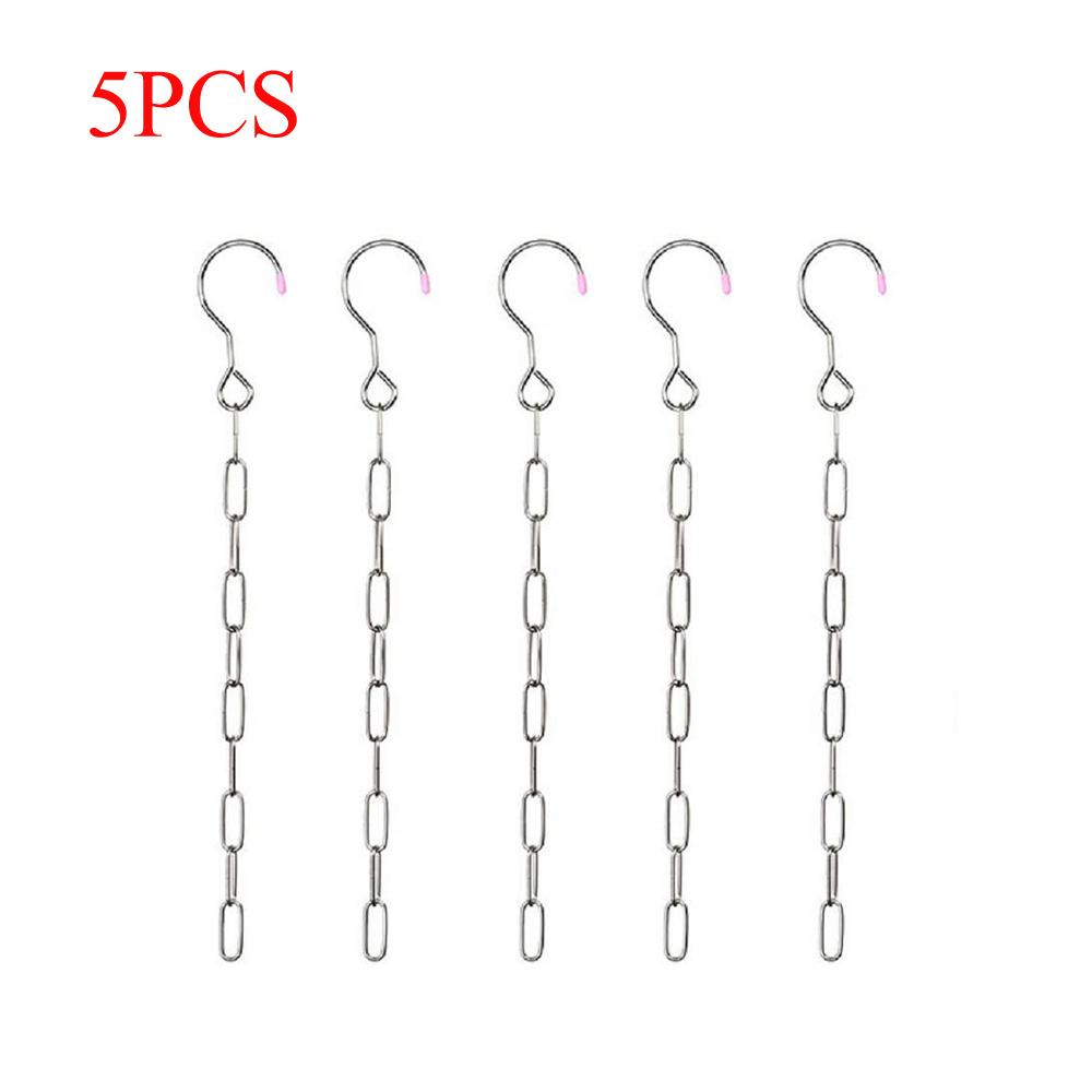 

Stainless Steel Clothes Metal Hanging Chain Space Saving Closet Clothes Rack Storage Hooks Portable Outdoor Drying Clothes Tool