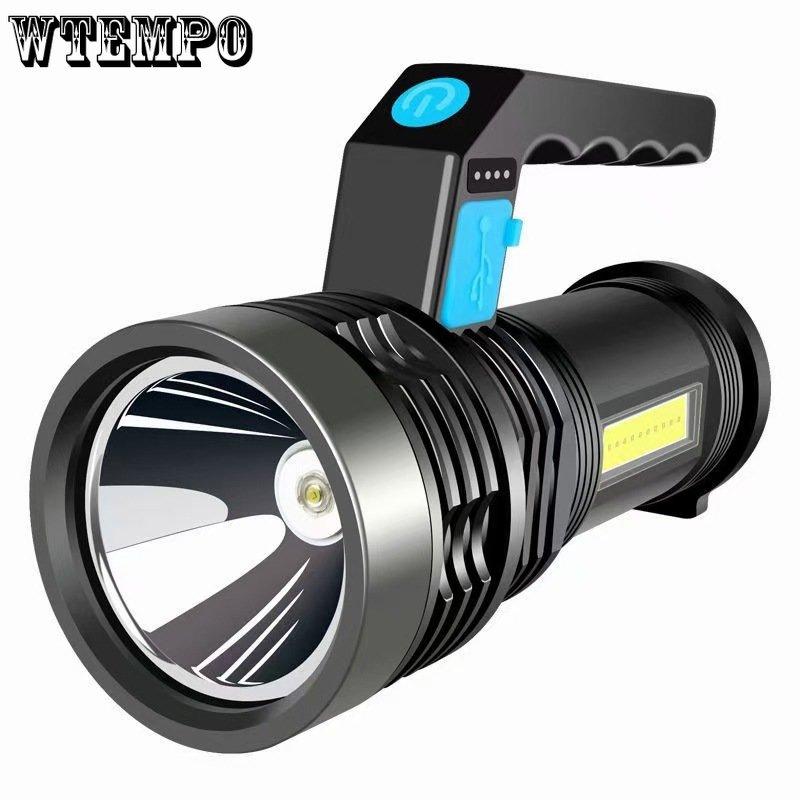Portable Lamp Rechargeable High Light Distant Searchlight Household Outdoor Flashlight Portable Side Light LED Flashlight