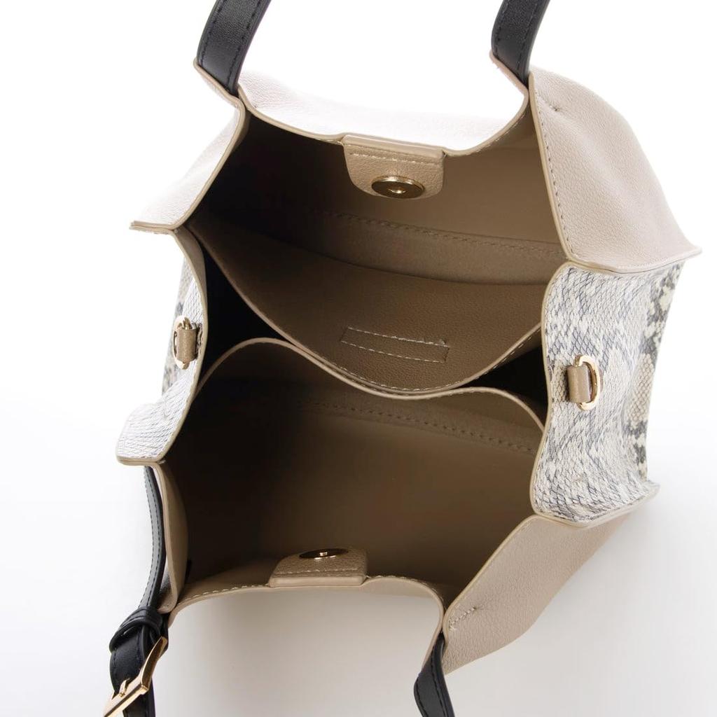 Square tote with faux leather shoulder bag