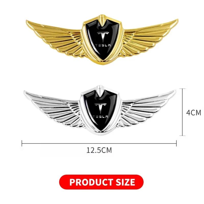 Car Styling 3D Metal Wings Trunk Side Window Body Sticker Decals For Tesla Model 3 Roadster Y Bonina Juguete Cybertruck Coil S X