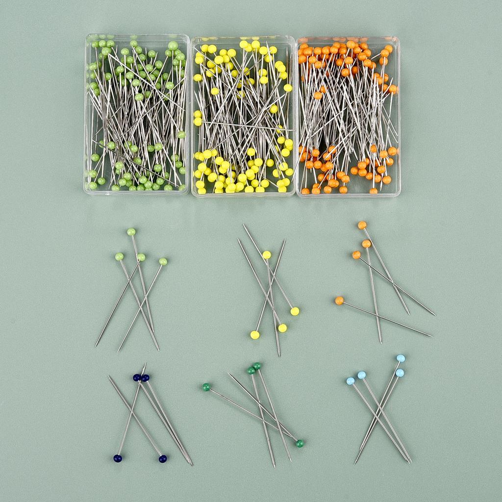 100 Stück Mode Nähnadeln Farbige Glas-/Keramikkopf Perlenstecknadeln Stricknadeln Nähbefestigung DIY Sicherheitsnadel 38mm