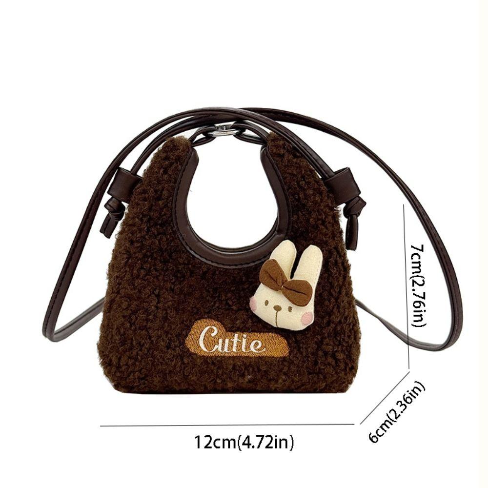 Cute Furry Handbag Rabbit Mini Shoulder Bag Creative Plush Crossbody Bag  Autumn Winter