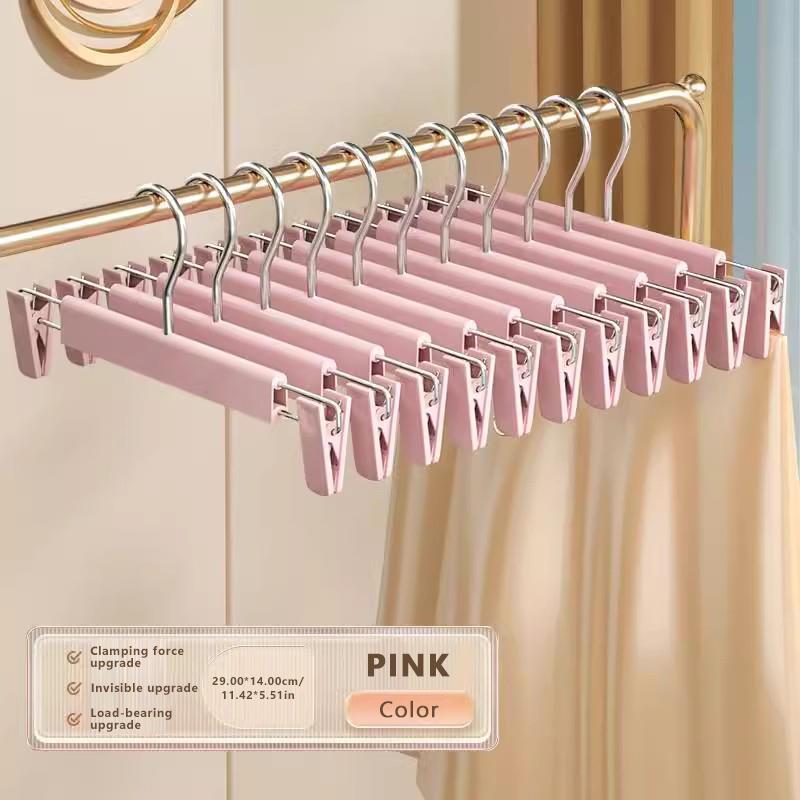 5PCS Pants Hanger Adjustable Clips Space Saving Anti-Slip Metal Rack Women's Skirt Clothes Organizer Socks Lingerie Racks