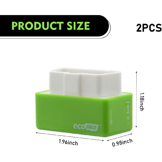 2 PCS Automobile Power Upgrade Fuel Saving, OBD2 ECOOBD2 Automotive Plug and Driver Single Plate, Automotive Energy Saver Accessories, Universal for