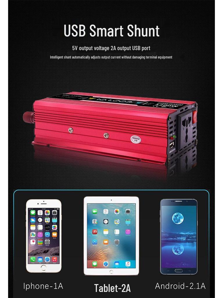 Little Genius 2000W Car Inverter 12V to 110V/220V with LCD Display