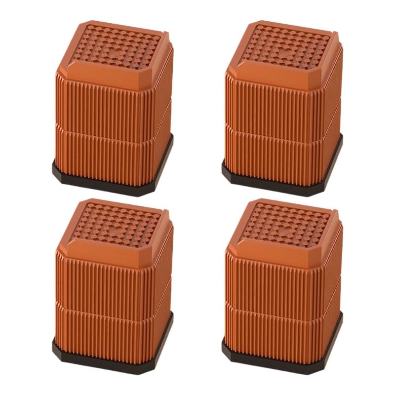 Pacote com 4 Capas de Pés de Móveis Plásticas Antiderrapantes Protetores de Altura Ajustável para Mesas Armários Guarda-roupas