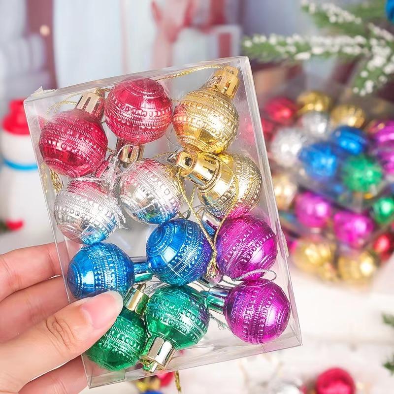 3CM Mini Christmas Balls Colorful Ball Xmas Tree Hanging Pendants Ornaments for New Year Party Home Decor Supplies Wholesale