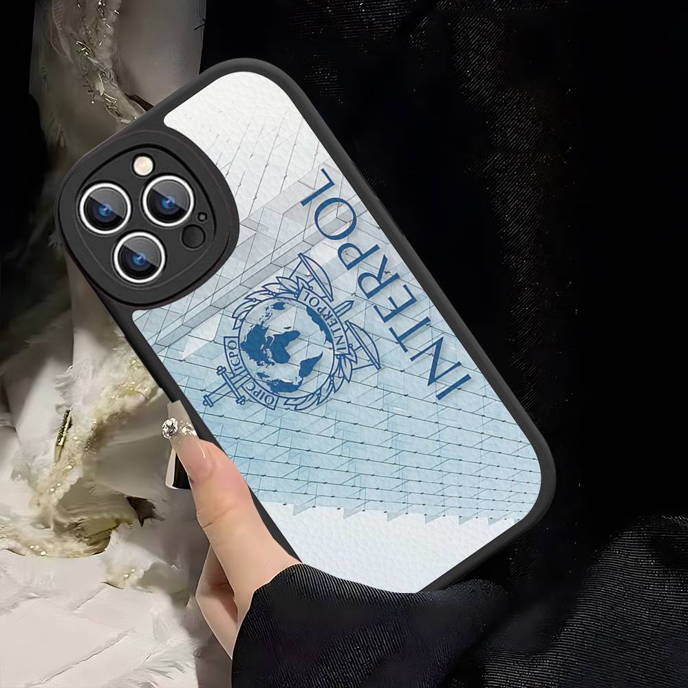 Coque de téléphone avec logo Interpol Pour iPhone 16 15 14 13 12 11 Pro Max Plus Housse souple en cuir