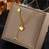 XIYANIKE 316L Stainless Steel Gold Color Love Heart Necklaces For Women Chokers 2021Trend Fashion Festival Party Gift Jewelry