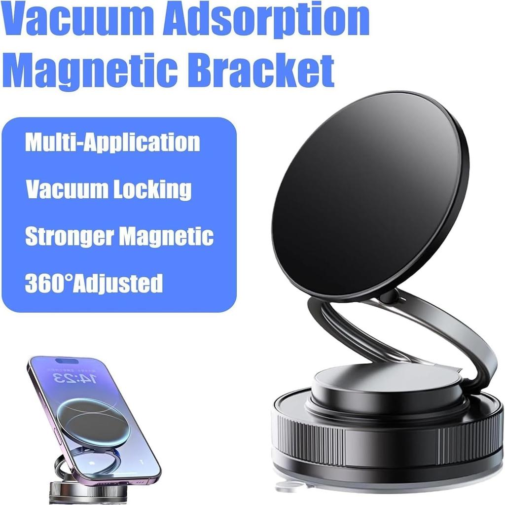 360° Adjustable Vacuum Magnetic Phone Holder, Upgraded Folding Magnetic Car Phone Holder, For Car/Gym/Mirror/Shower