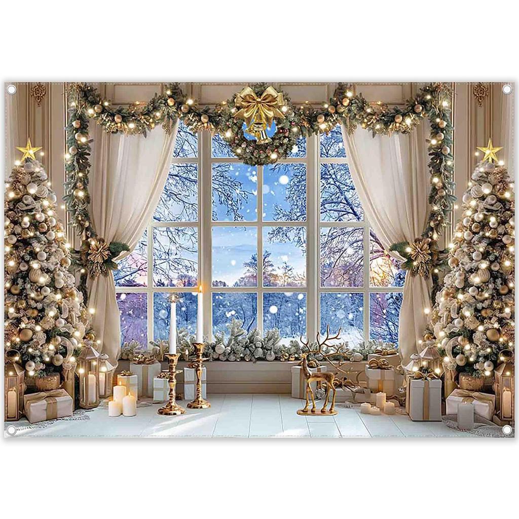 Merry Christmas Tapestry Winter Fireplace Tapestry Christmas Tree Gifts Wall Hanging Home Living Room Bedroom Dorm Tapestries