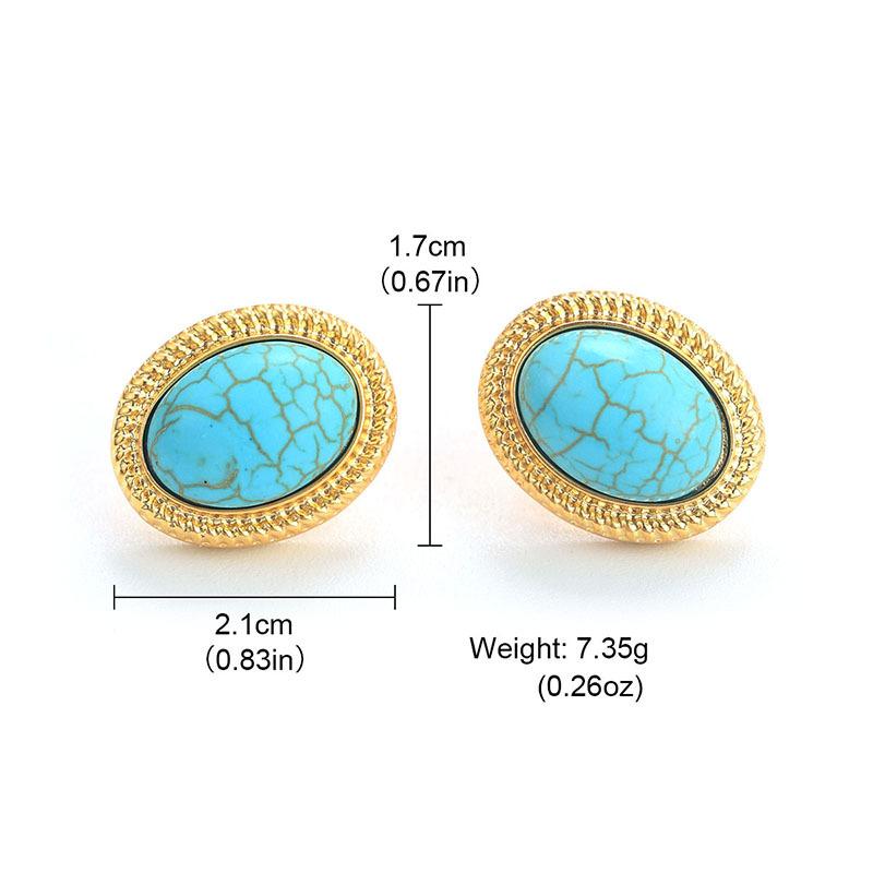 

Electroplating French light luxury oval jewelry design fashion versatile earrings high temperament earrings women s European and American retro