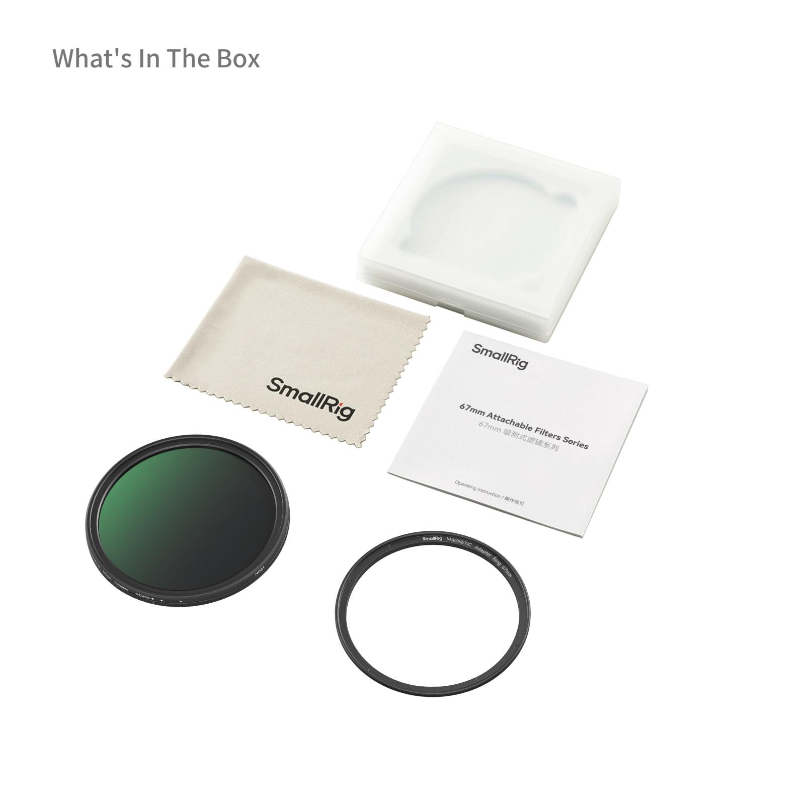 SmallRig 5169 Magnetic 67mm VND Filter ND64-ND400 6-9 Stop Adjustable VND Filter Magnetic Attachment 67mm VND Filter