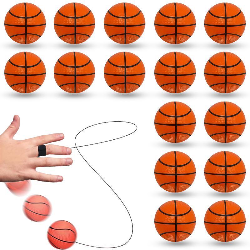 Mini Wrist Rebound Bouncy Balls Soft Wear-resistant Sports Design with Finger Loop for Camping Team Building Games
