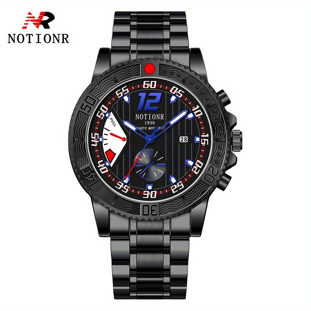 Notionr Men'S Business Casual Stainless Steel Strap Casual Date Display Quartz Men'S Watch