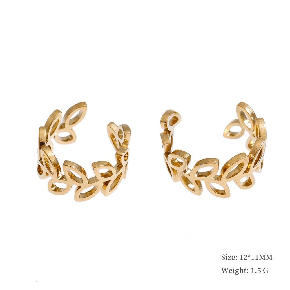 

Yhpup Stainless Steel Ear Bone Earrings Gold Color Waterproof PVD Plated Waterproof Geometric Metal Non-Piercing Daily Jewelry
