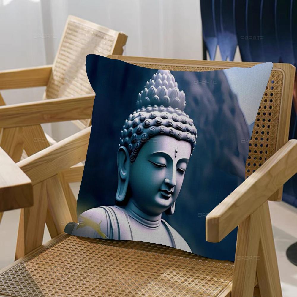 

Buddha Cushion Cover Pillowcase Upholstery Sofa Throw Pillow Home Decor Pillowcas 12x12Inch