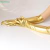 45cm Sexy Lacquer Leather Solid Long Gloves Cosplay Clothing Accessories Black Tight Gloves Pole Dance Performance Party Mittens