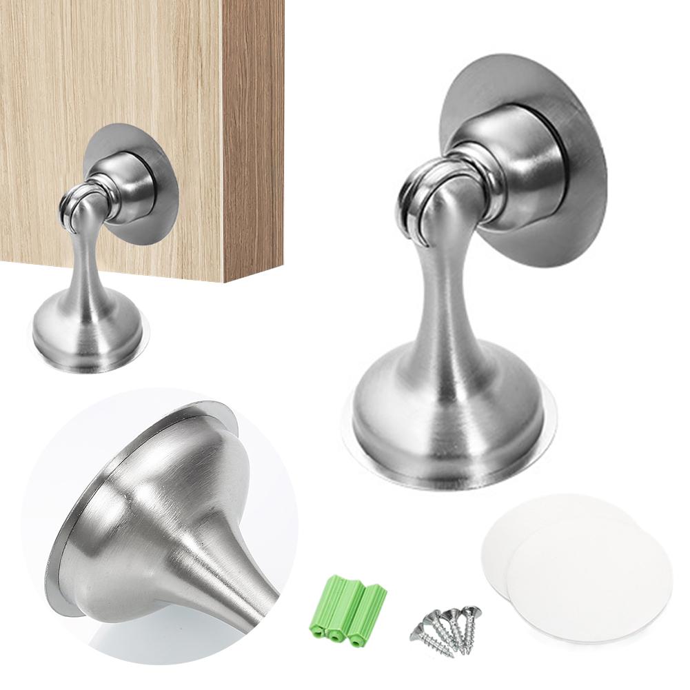 Magnetic Door Stopper Keep Door Open Stainless Steel Door Holder No Drilling Door Catch Anti-Rust for Various Door Types